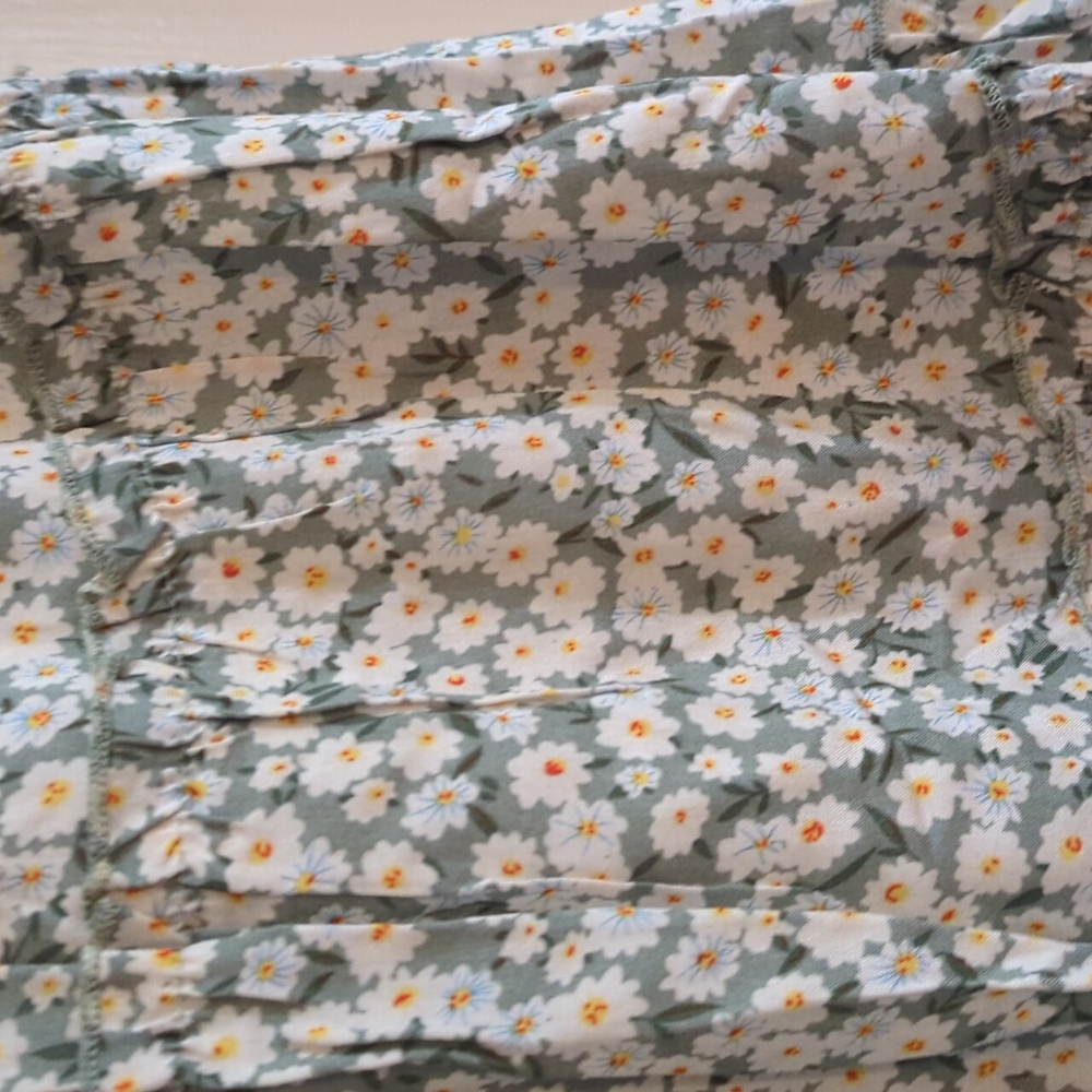 NWT Green and White Floral A-Line Skirt Flowy Skirt Sz XL - Picture 4 of 9